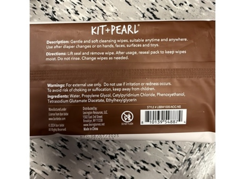 Kit + Pearl Baby Wipes, Fragrance Free,