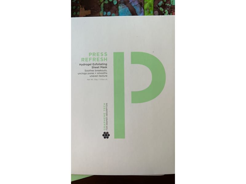 ZitSticka Press Refresh Hydrogel Exfoliating Sheet Mask, 5 Count