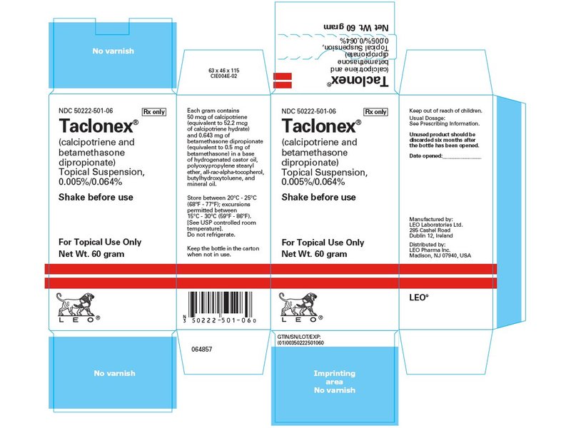 Taclonex (calcipotriene and betamethasone dipropionate) Topical Suspension, 60 g, Leo Pharm (RX)