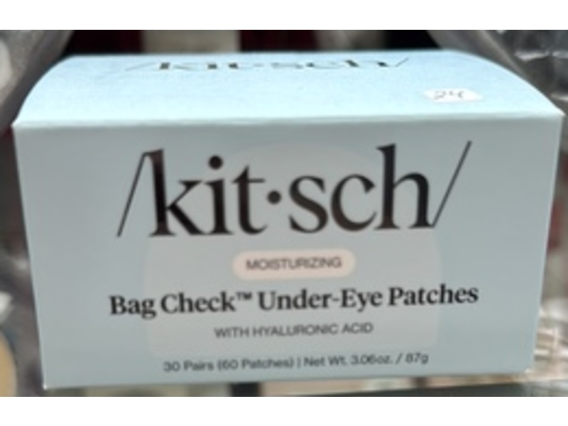 Kitsch Moisturizing Bag Check Under-Eye Patches, Hyaluronic Acid, 3.06 oz/87 g, 30 Pairs