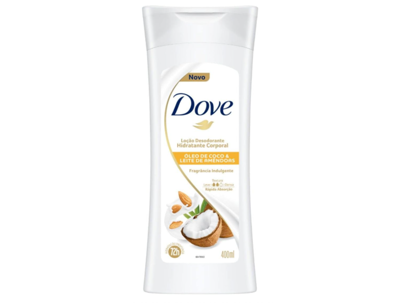Dove Moisturizing Deodorant Body Lotion, Coconut Oil & Almond Milk, 400 mL