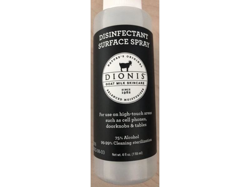 Dionis Disinfectant Surface Spray, Unscented, 4 fl oz/118 mL