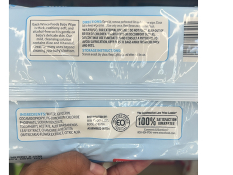 WinCo Baby Wipes, Aloe