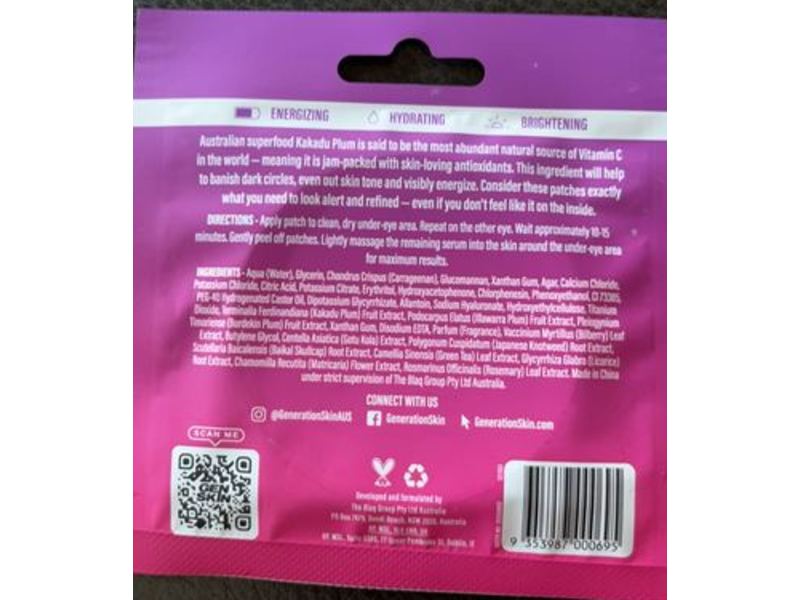 Generation skin Brightening Kakadu Plum Eye Patches, 1 Pair