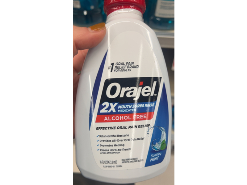 Orajel Mouth Sores Rinse, Soothing Mint, 16 fl oz/473.2 mL