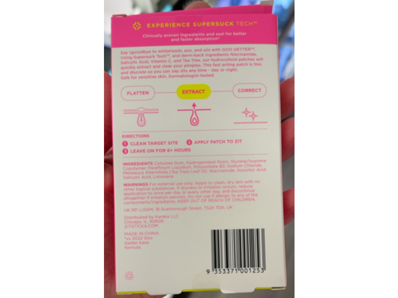 Zitsticka Goo Getter Hydrocolloid Patches, Salicylic Acid + Niacinamide, 36 Count