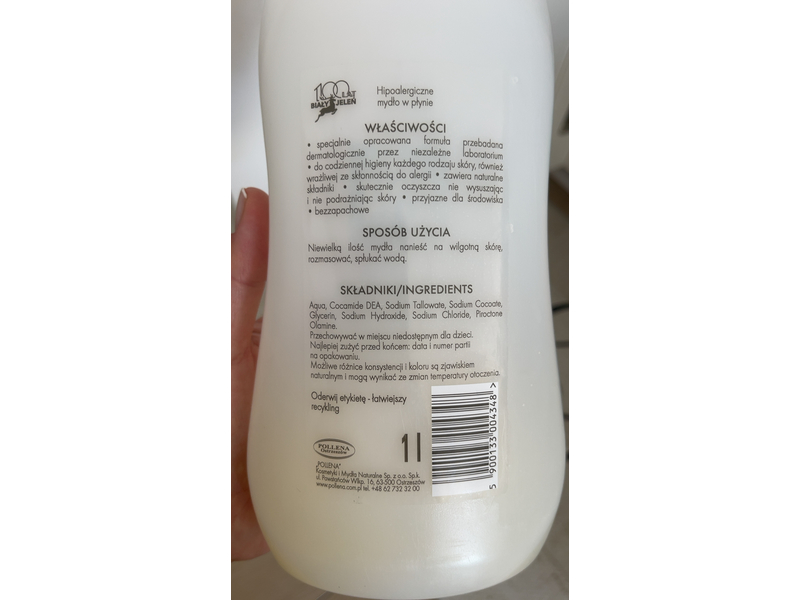 Bialy Jelen Hypoallergenic Liquid Soap, 1000 mL