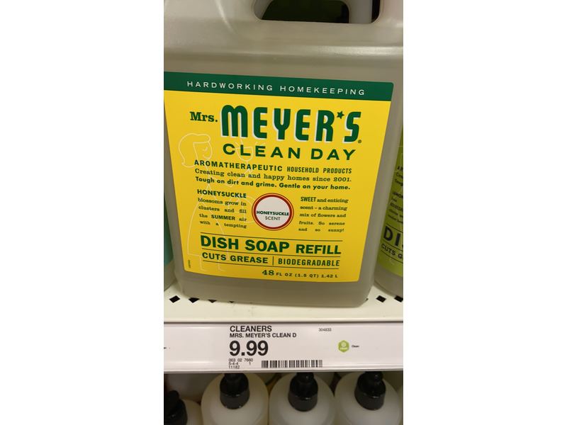 Mrs. Meyer's Liquid Dish Soap Refill, Honeysuckle , 48 OZ