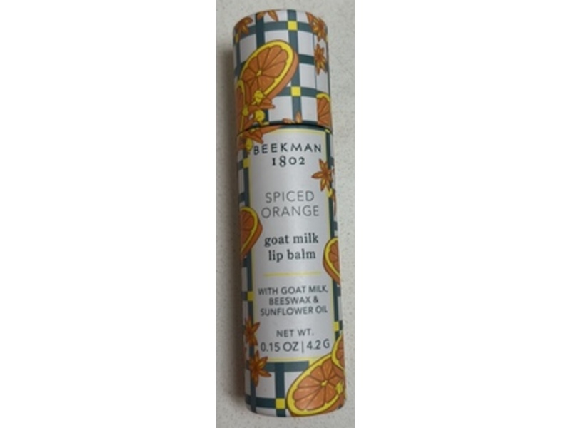 Beekman 1802 Goat Milk Lip Balm, Spiced Orange, 0.15 oz/4.2 g
