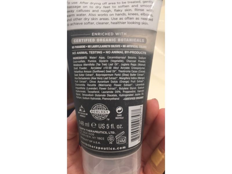 Earth Therapeutics Purifying Foot Scrub, Medicinal Bamboo Charcoal, 5 fl oz/148 ml