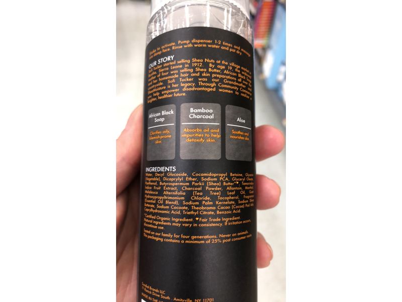 shea moisture african black soap bamboo charcoal detoxifying foaming facial wash