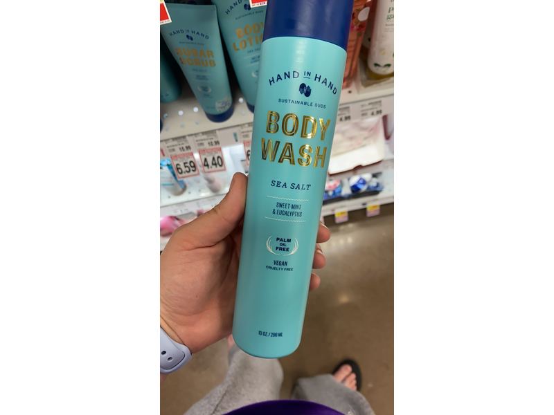 Hand In Hand Body Wash Sea Salt Sweet Mint Eucalyptus, 10 Ounce