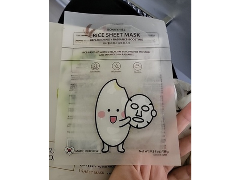 Bonnyhill Rice Sheet Mask, 0.81 oz/23 g, 1 Count