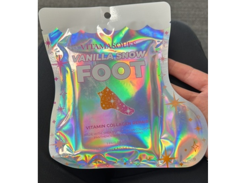 Vitamasques Vitamin Collagen Repair Foot Mask, Vanilla Snow, 0.54 fl oz/16 mL