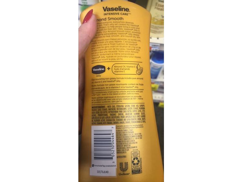 Vaseline Intensive Care Body Lotion, Almond Smooth, 20.3 fl oz/600 mL
