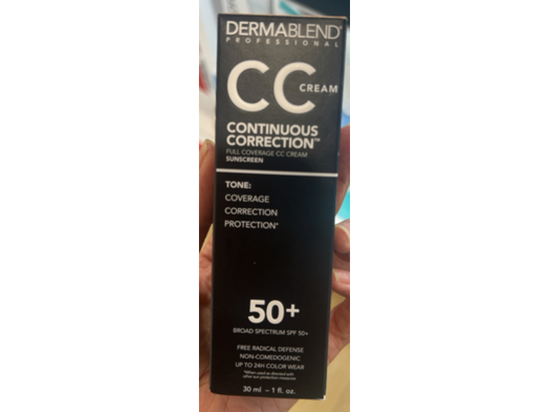 Dermablend Professional Continuous Correction Sunscreen CC Cream, 45N Medium To Tan, SPF 50+, 1 fl oz/30 mL