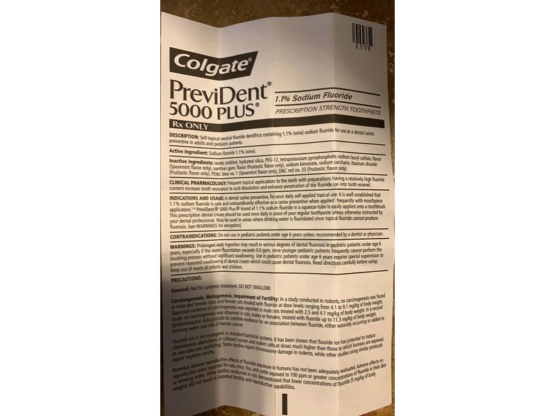 Colgate PreviDent 500 Plus (1.1% Sodium Fluoride),1.8 oz/57 g (RX)