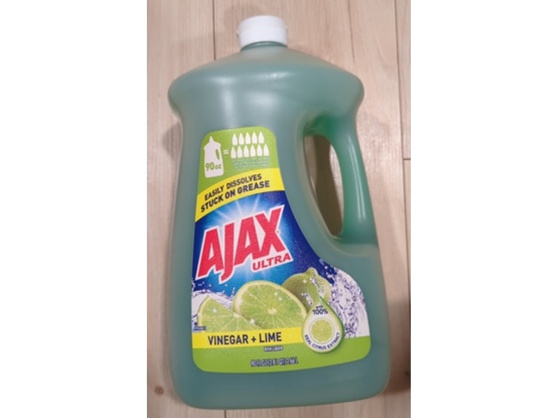 Ajax Ultra Dishwashing Liquid Dish Soap, Vinegar + Lime, 90 fl oz/2.66 L