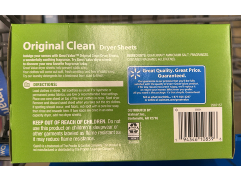 Great Value Ultimate Fresh Dryer Sheets, 180 Sheets