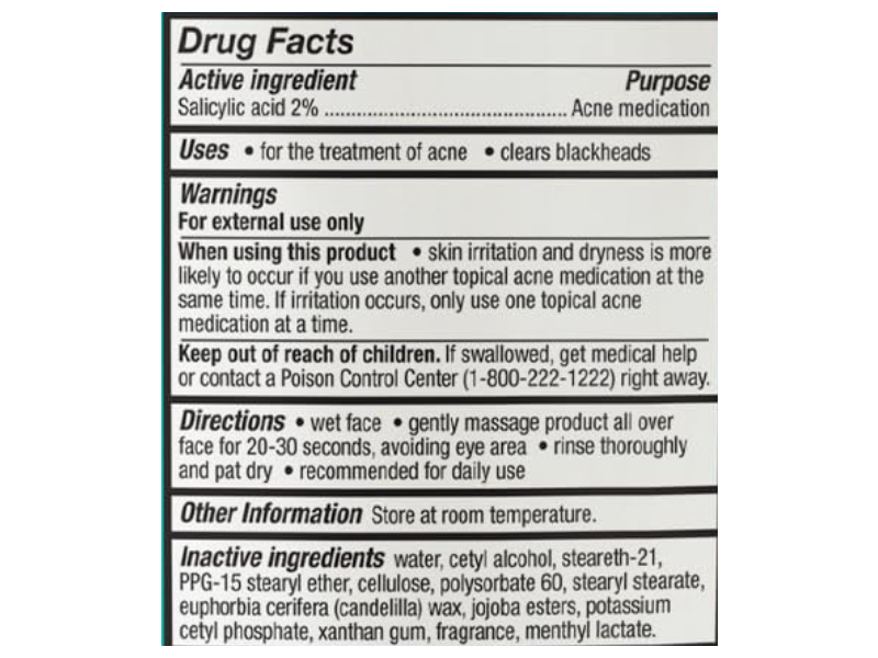 Amazon Basics Blackhead Clearing Scrub, Salicylic Acid, 5 fl oz/142 g