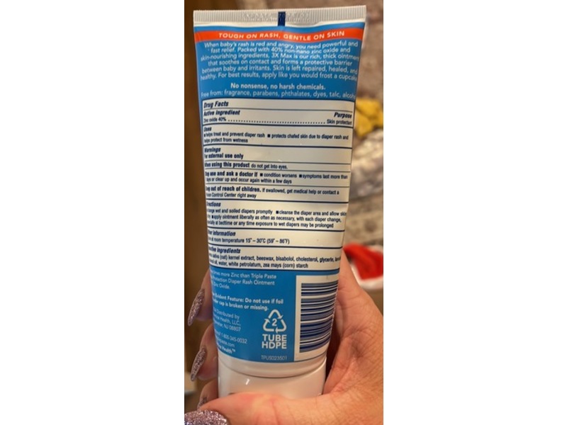 Triple Paste Maximum Strength 3X Max Diaper Rash Ointment, 6 oz/170 g