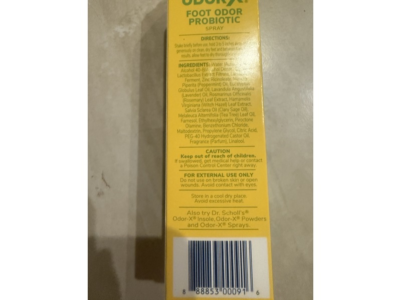 Dr. Scholl's Odor-X Foot Odor Probiotic Spray, 4 fl oz (118 mL)