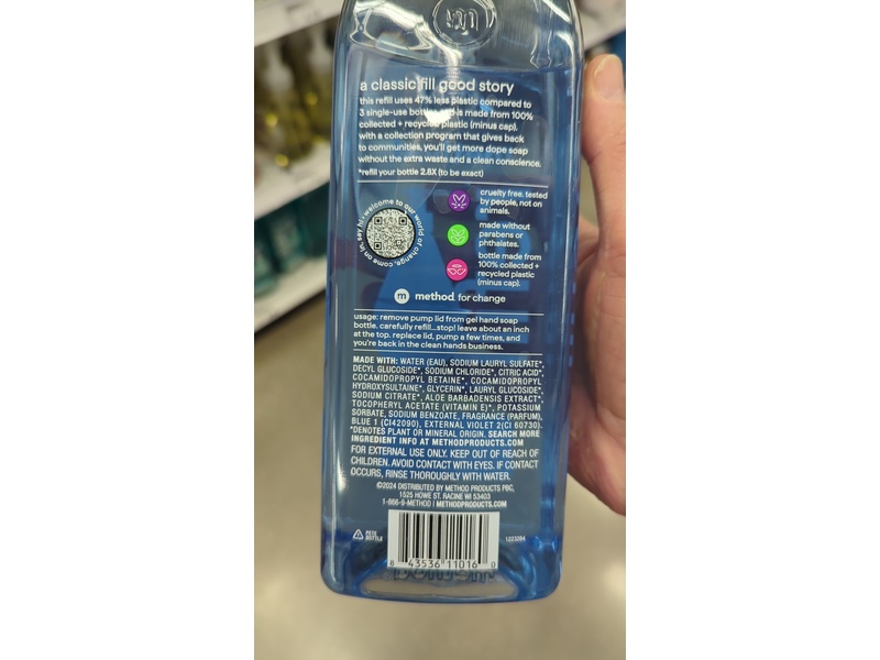 Method Gel Hand Soap Refill, Sea Minerals, 34 fl oz/1 L