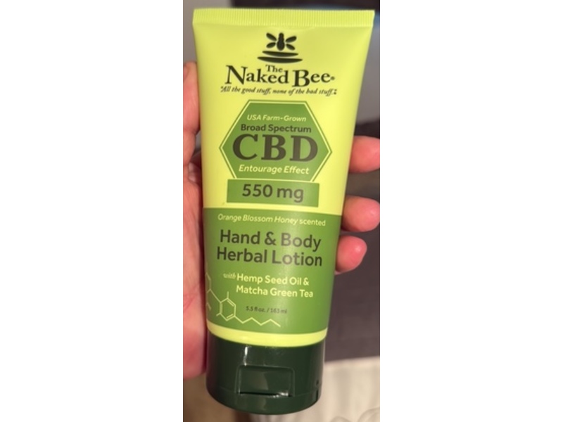 The Naked Bee Cbd Hand & Body Herbal Lotion, Hemp Seed Oil & Matcha Green Tea, 5.5 fl oz/163 mL