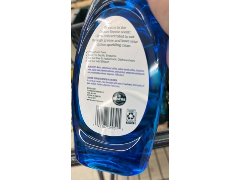 Bestyet Concentrated Dish Soap, Ocean Breeze, 18 fl oz/532 mL