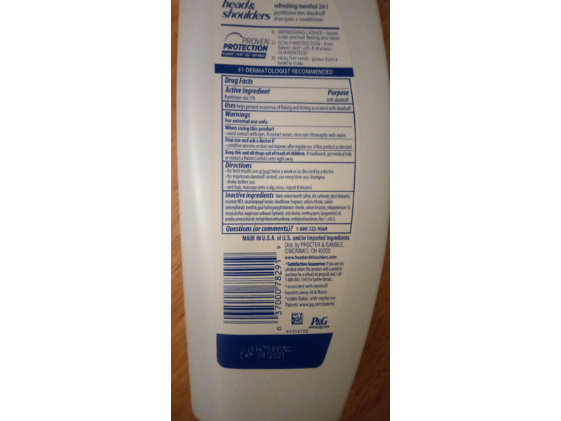 Head & Shoulders 2 In 1 Men Advanced Series Shampoo & Conditioner, Cool & Energizes Scalp, 12.8 fl oz / 380 mL