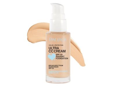 Pacifica Color + Protection Ultra CC Cream Radiant Foundation,Neutral/Fair, SPF 30, 1 fl oz/30 mL