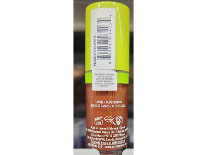 NYX Professional Makeup Fat Oil Lip Drip Lip Gloss, Status Update, 1.16 fl oz