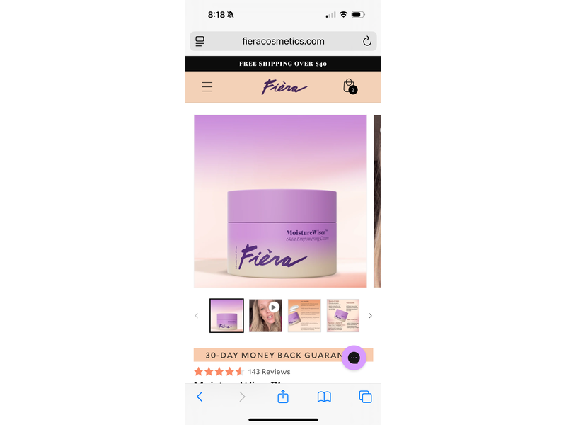 Fiera Moisture Wiser Skin Empowering Cream, 1.69 fl oz/50 mL