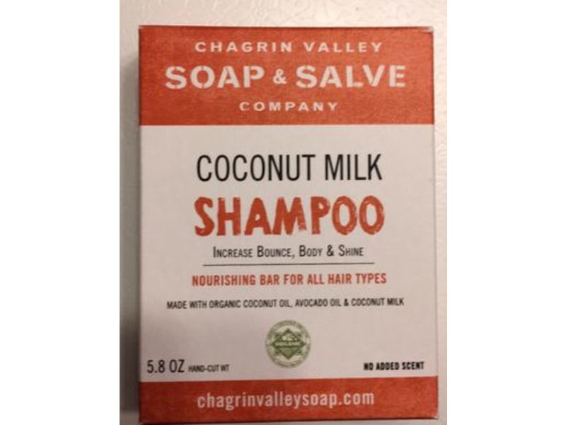 Chagrin Valley Soap & Salve Shampoo Nourishing Bar, Coconut Milk, 5.8 oz