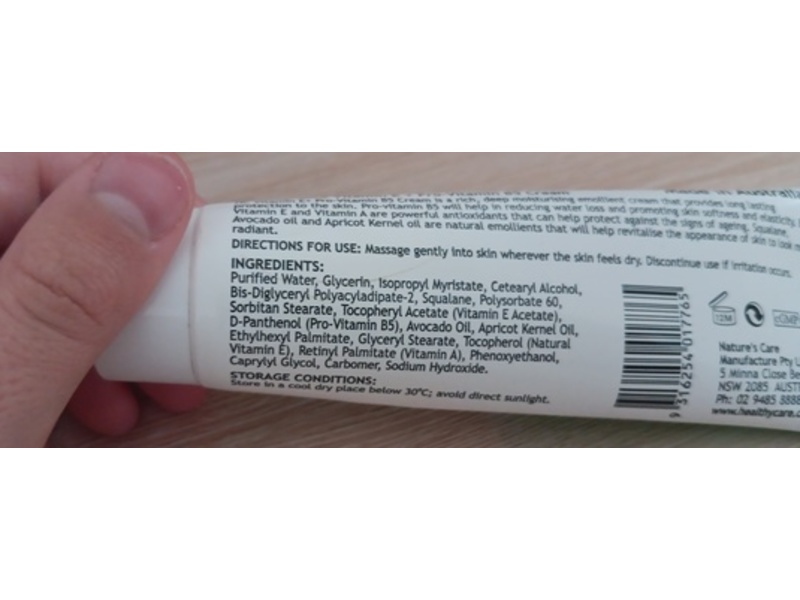 Healthy Care Natural Vitamin E + Pro-Vitamin B5 Cream, 50g