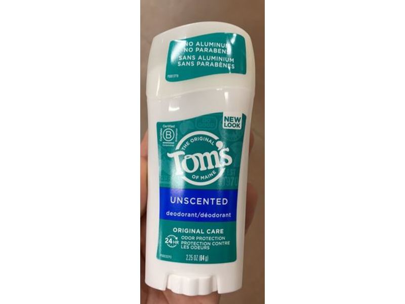 Tom's Of Maine Deodorant Stick, Unscented, 2.25 oz/64 g, 6 Count
