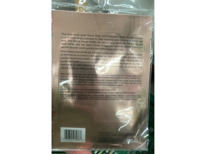 Freeman Sheet Mask Soothing, Rose Gold, 0.47 fl oz/14 mL, Pack Of 2