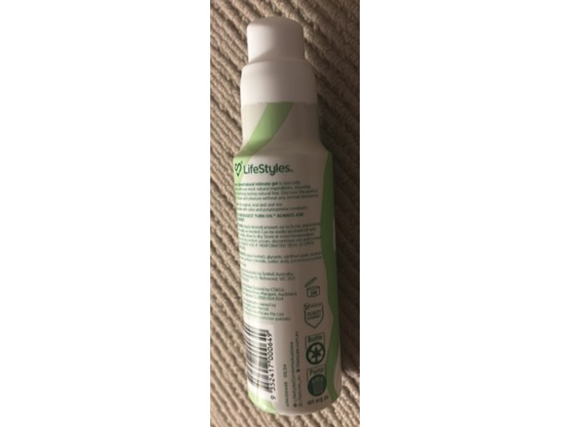 LifeStyles Ultra Natural Water-Based Intimate Gel, 100 mL