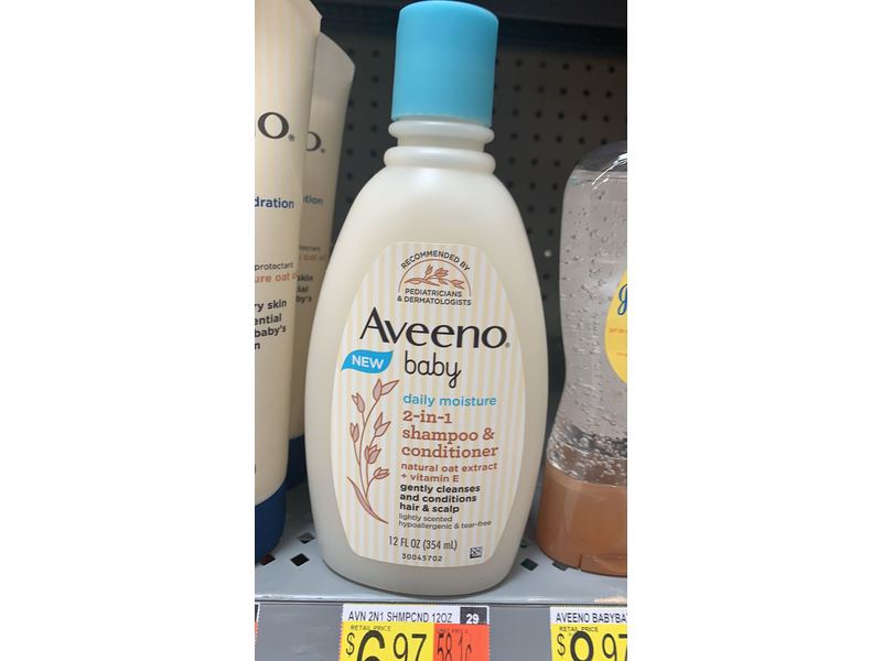Aveeno Baby Daily Moisture 2-In-1 Shampoo & Conditioner, 12 oz/354 mL
