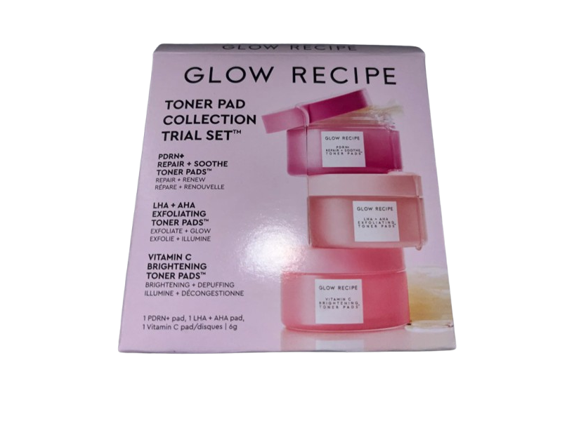 Glow Recipe Toner Pad Collection Trail Set, PDRN, LHA + AHA, Vitamin C, 6 g