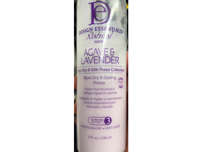 Design Essentials Moisturizing Blow-Dry & Styling Primer, Agave & Lavender, 8 fl oz/236 mL