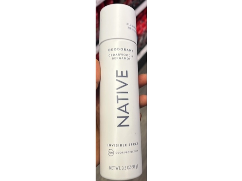 Native Invisible Spray Deodorant, Cedarwood & Bergamot, 3.5 oz/99 g