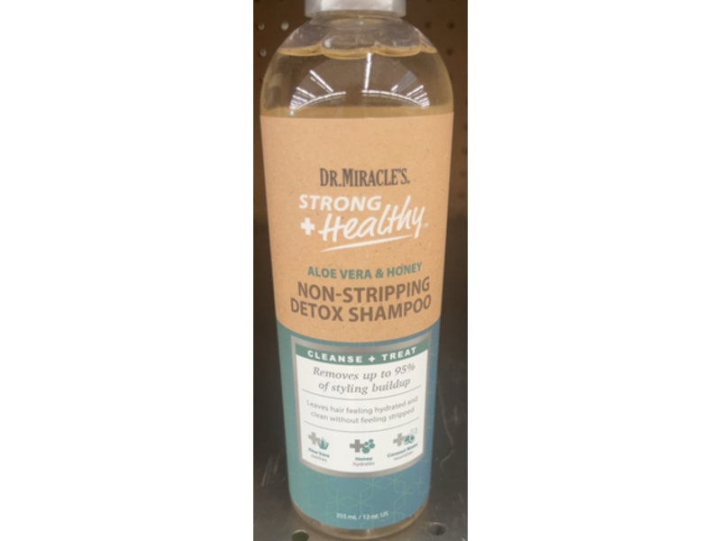 Dr. Miracle's Strong & Healthy Non Stripping Detox Shampoo, Aloe Vera & Honey, 12 oz/355 mL