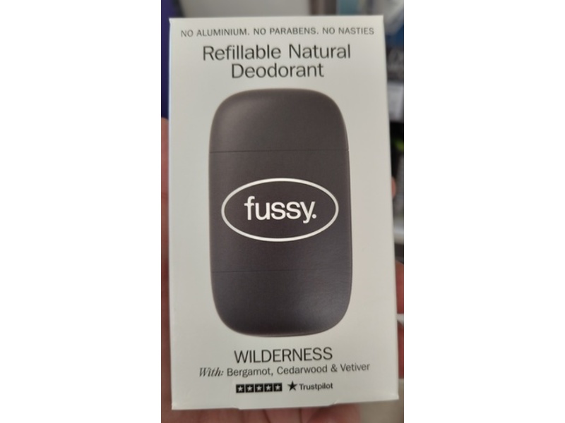 Fussy Wilderness Deodorant, Bergamot + Cedarwood & Vetiver, 40 g