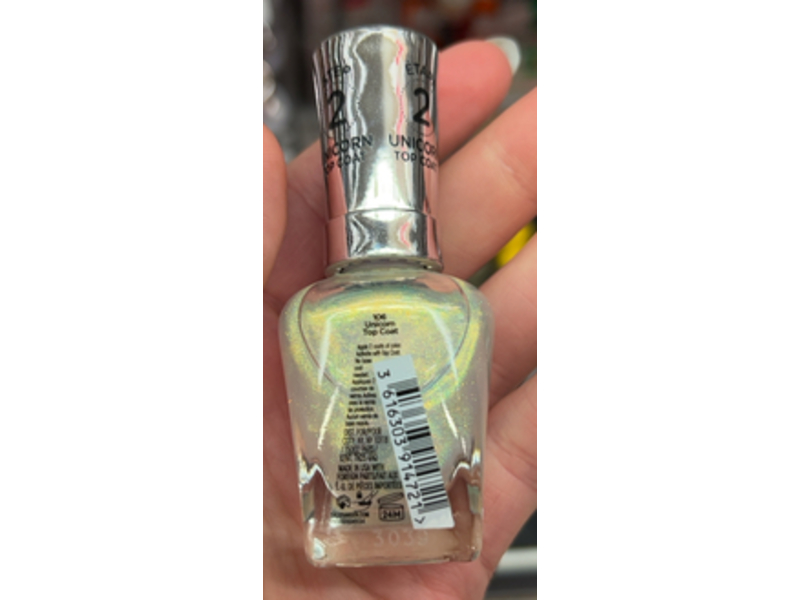 Sally Hansen Miracle Gel Top Coat, Unicorn, 0.5 fl oz/14.7 mL