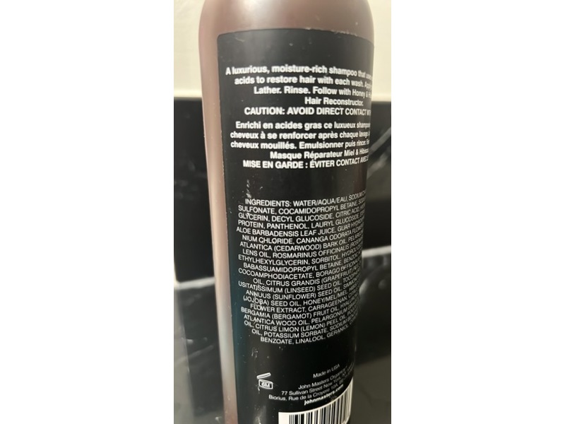 John Masters Organics Hair Reconstructing Shampoo, Honey & Hibiscus, 16 fl oz/473 mL