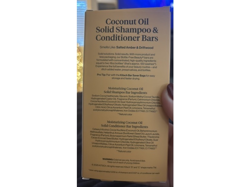 Kitsch Coconut Oil Moisturizing Solid Shampoo & Conditioner Set