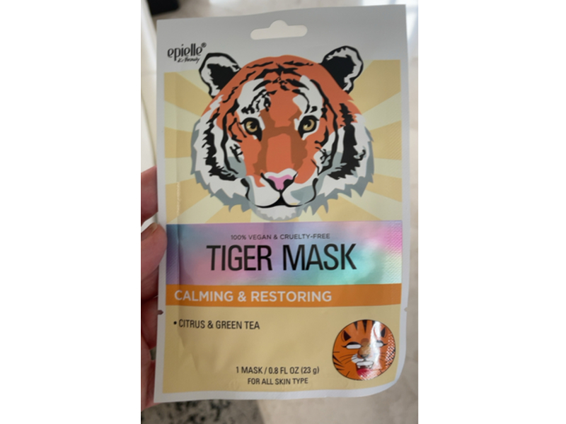 Epielle Calming & Restoring Tiger Mask, Citrus & Green Tea, 0.8 fl oz/23 g, 1 Count