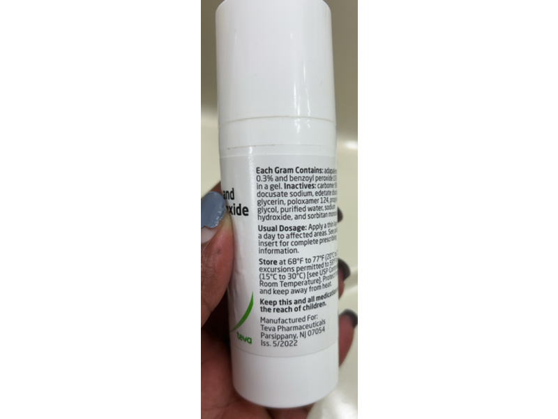 Adapalene and Benzoyl Peroxide Topical Gel, 0.3% / 2.5%, 45 g, Teva (Rx)