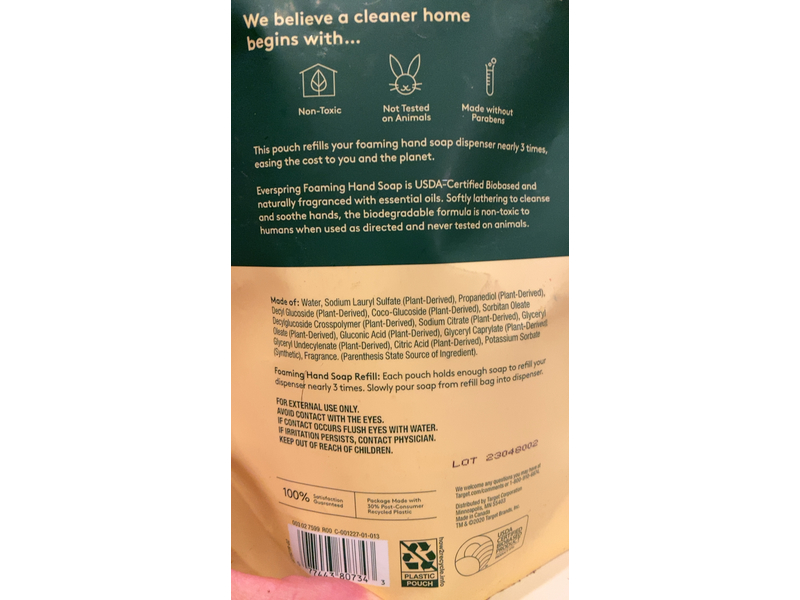 Ever Spring Foaming Hand Soap, Mandarin & Ginger, 28 fl oz/828 mL